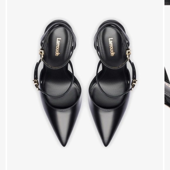NWT l Larroude Kris Pump in Black Leather l 7.5 - Picture 3 of 8